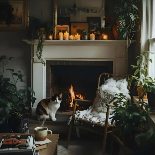 cozy cat hearth